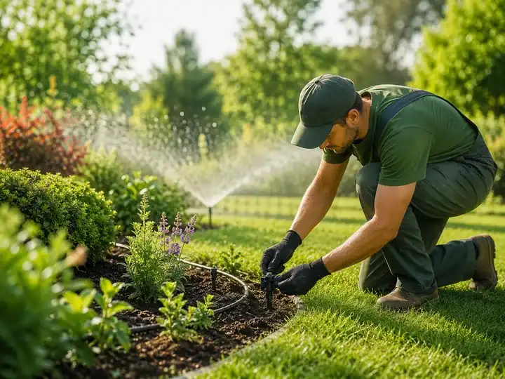 Revisión de sistema de riego en jardín